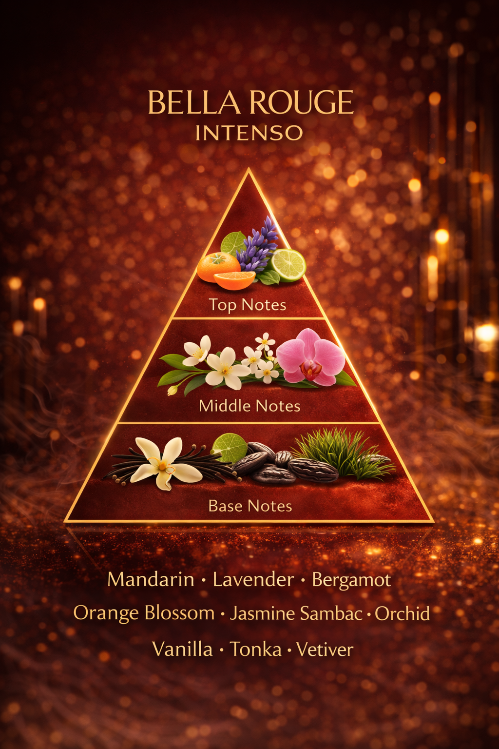 Bella Rouge Intenso Eau de Parfum 100ml – Warm Floral Gourmand Fragrance