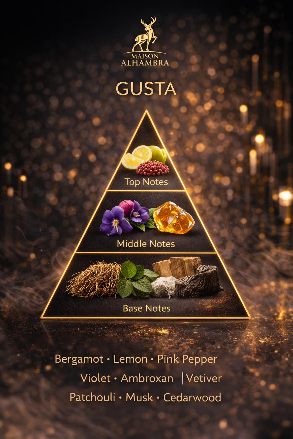 Gusta by Maison Alhambra – Elegant Woody Spicy Eau de Parfum (100ml)